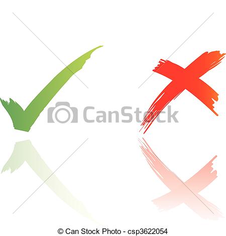 Eps Vector Of Tick And Cross Vector Format And Jpg Handwritten Style    