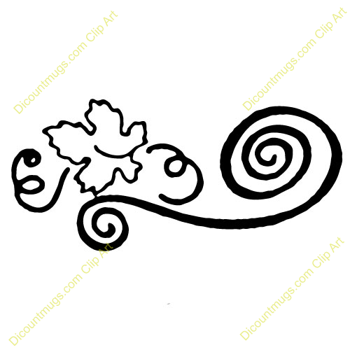 Free Curled Vine And Leaf Clipart   Custom Clip Art