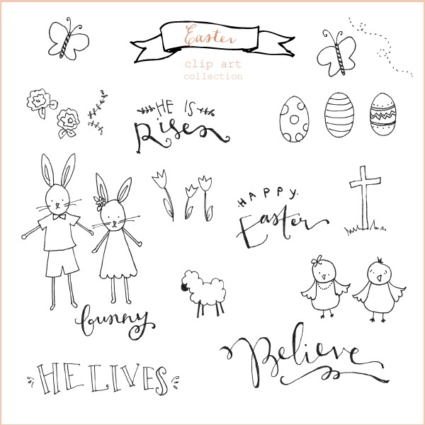 Free Hand Drawn Easter Clip Art