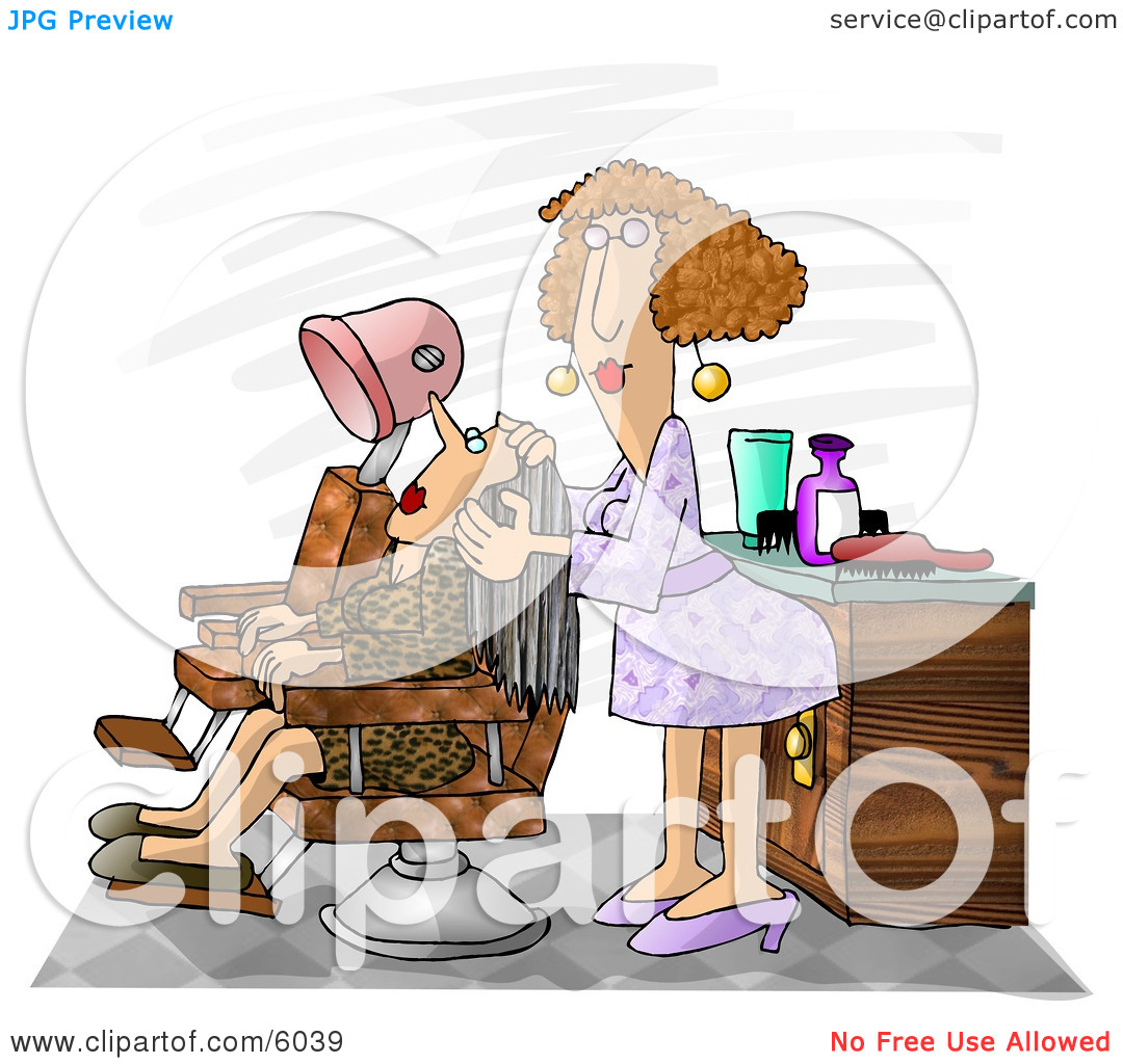 Hairdresser Working On A Client Clipart Picture By Djart  6039