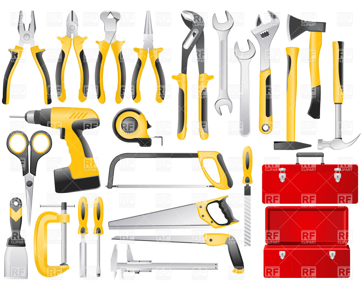 Hand Work Tools Set Download Royalty Free Vector Clipart  Eps