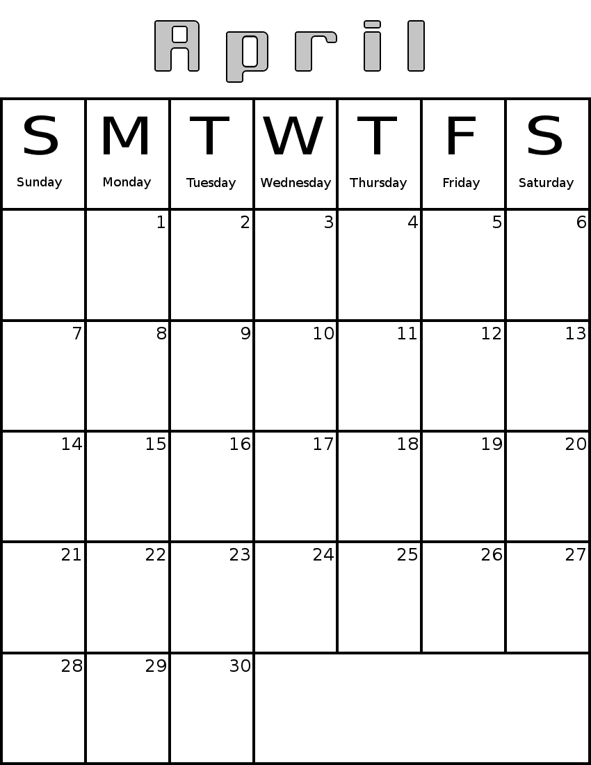 Http   Www Wpclipart Com Time Monthly Calendar April 2013 Png Html