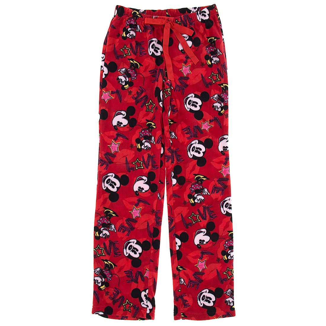 Mickey And Minnie Red Fleece Pajama Pants For Women   Fleece Pajama    