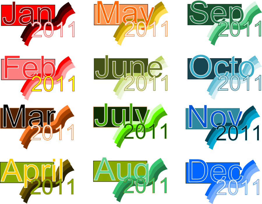Monthly 2011 Clipart Vector Clip Art Online Royalty Free Design    
