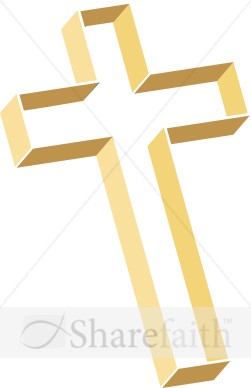 Multilevel Cross With Gold   Cross Clipart