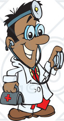 Rf  Clipart Illustration Of A Male Indian Hispanic Or Black Doctor