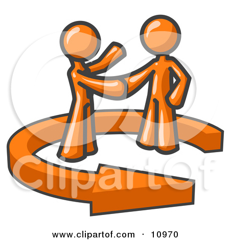 Shaking Hands With A Client While Making A Deal Clipart Illustration