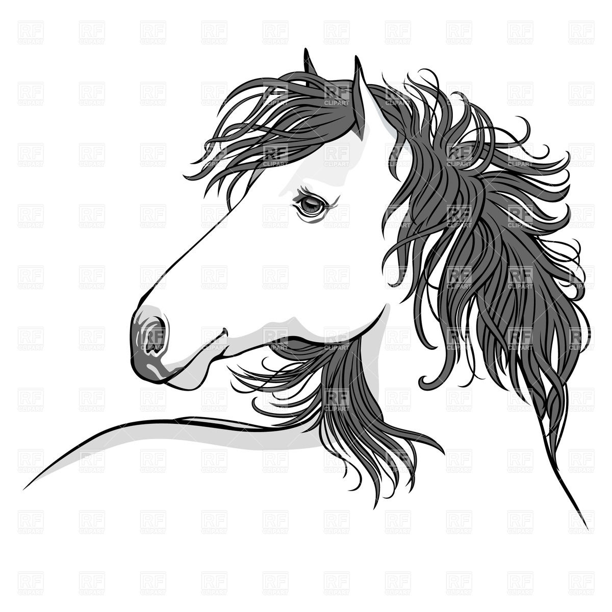 Sketchy Hand Drawn Horse Download Royalty Free Vector Clipart  Eps