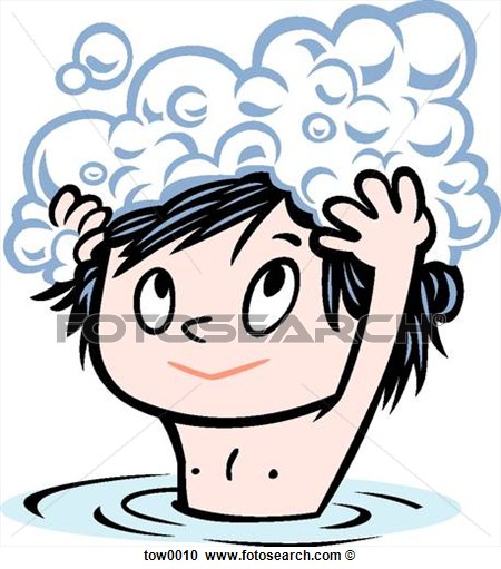 Stock Illustration   Kid Washing His Hair  Fotosearch   Search Clipart