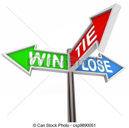Stock Illustration   Win Lose Tie Three Arrow Signs Competition Game