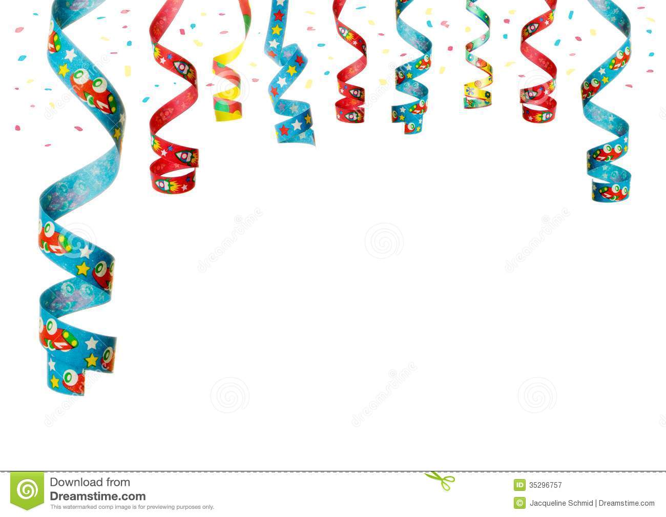 Streamers And Confetti As Decoration For Parties Sylvester Isolated