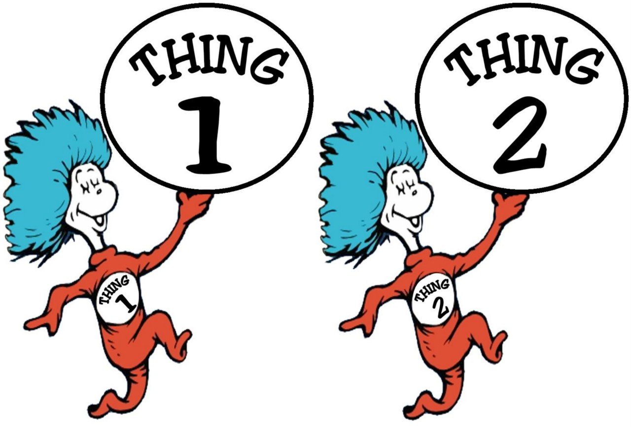 Thing 1 And Thing 2 Black And White Clipart Clipart Suggest