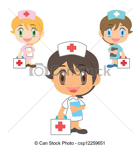 Vector   Nurse With A First Aid Kit   Stock Illustration Royalty Free