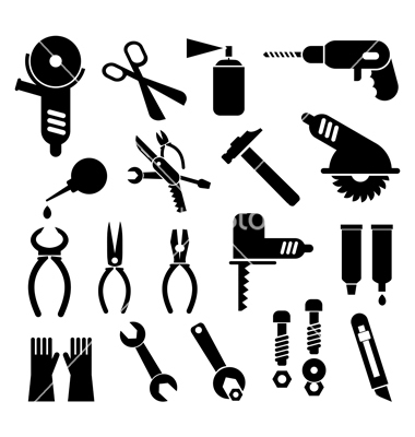 Work Tool Icons Vector Art   Download Jig Saw Vectors   878438