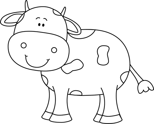 Black And White Cow Clip Art Image   Black And White Outline Of A Cow