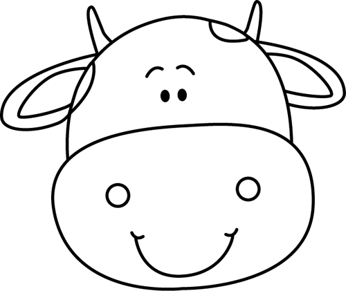 Black And White Cow Head Clip Art   Black And White Cow Head Image