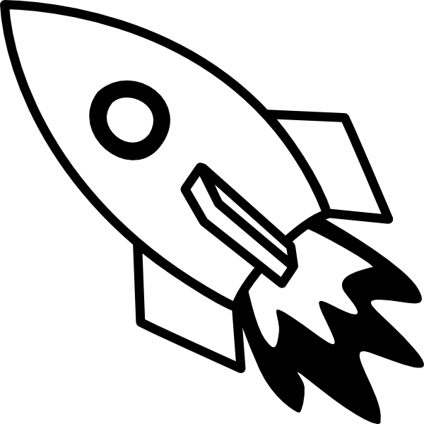 Black And White Rocket Fire Clip Art At Clker Com   Vector Clip Art