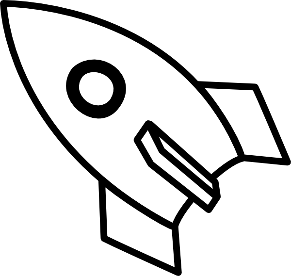 Black   White Rocket Clip Art At Clker Com   Vector Clip Art Online