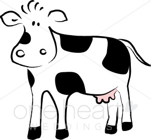 Cartoon Black And White Cow