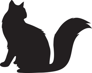 Cat Clipart Image  Cartoon Silhouette Of A Cat