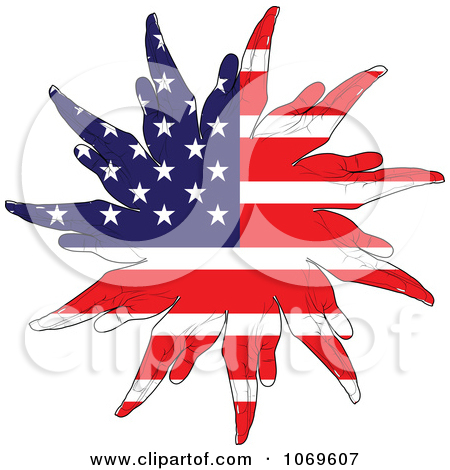 Clipart American Hand Flag   Royalty Free Vector Illustration By