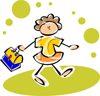Clipart Of A Student Carrying A Lunchbox