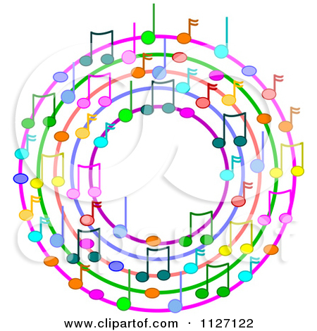 Colorful Music Staff Clipart 1127122 Ring Or Wreath Of Colorful Music