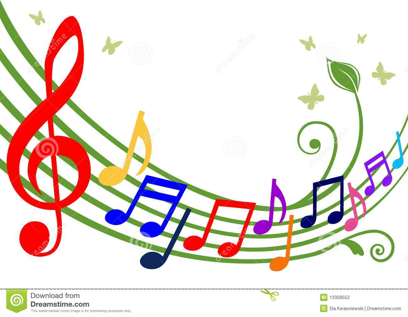 Colorful Musical Notes Stock Photography   Image  13308552