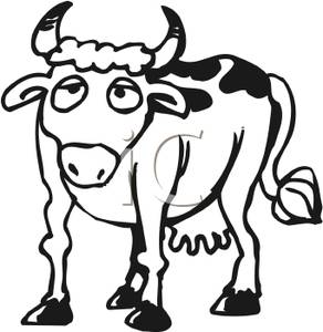 Cow Clipart Black And White A Black And White Cow Royalty Free Clipart