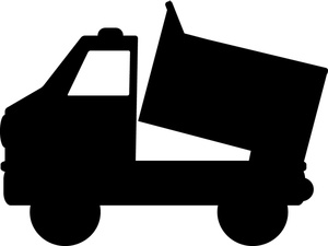 Dump Truck Clipart Image   Black And White Dump Truck Lifting Its Back