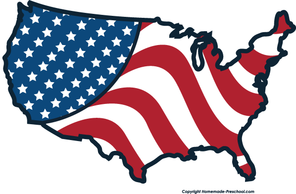 Fun And Free American Flags Clipart