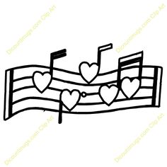Music Notes Clip Art   Clipart 12062 Music Notes With Hearts   Music