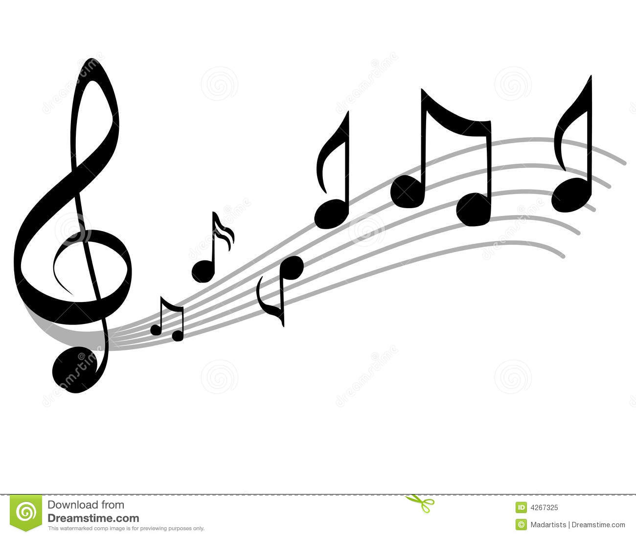 Music Notes Clipart Black And White Music Notes Scale Treble Clef