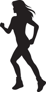 Running Clipart Image   Woman Running Silhouette