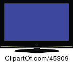     Television On A Raised Mount Ver Blue Screen Saver On A Flat Screen Tv