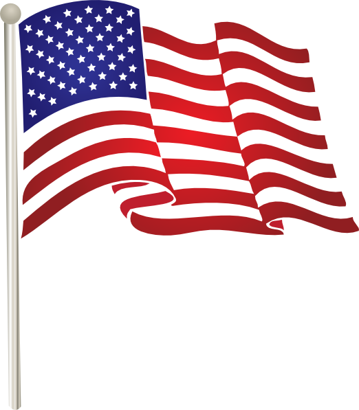 United States Waving Flag Clip Art At Clker Com   Vector Clip Art