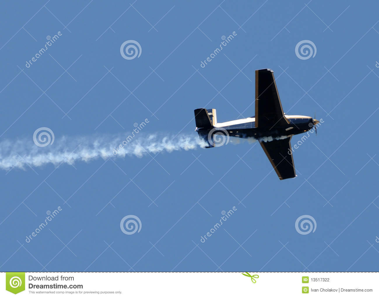 Airplane With Smoke Trail Stock Photography   Image  13517322