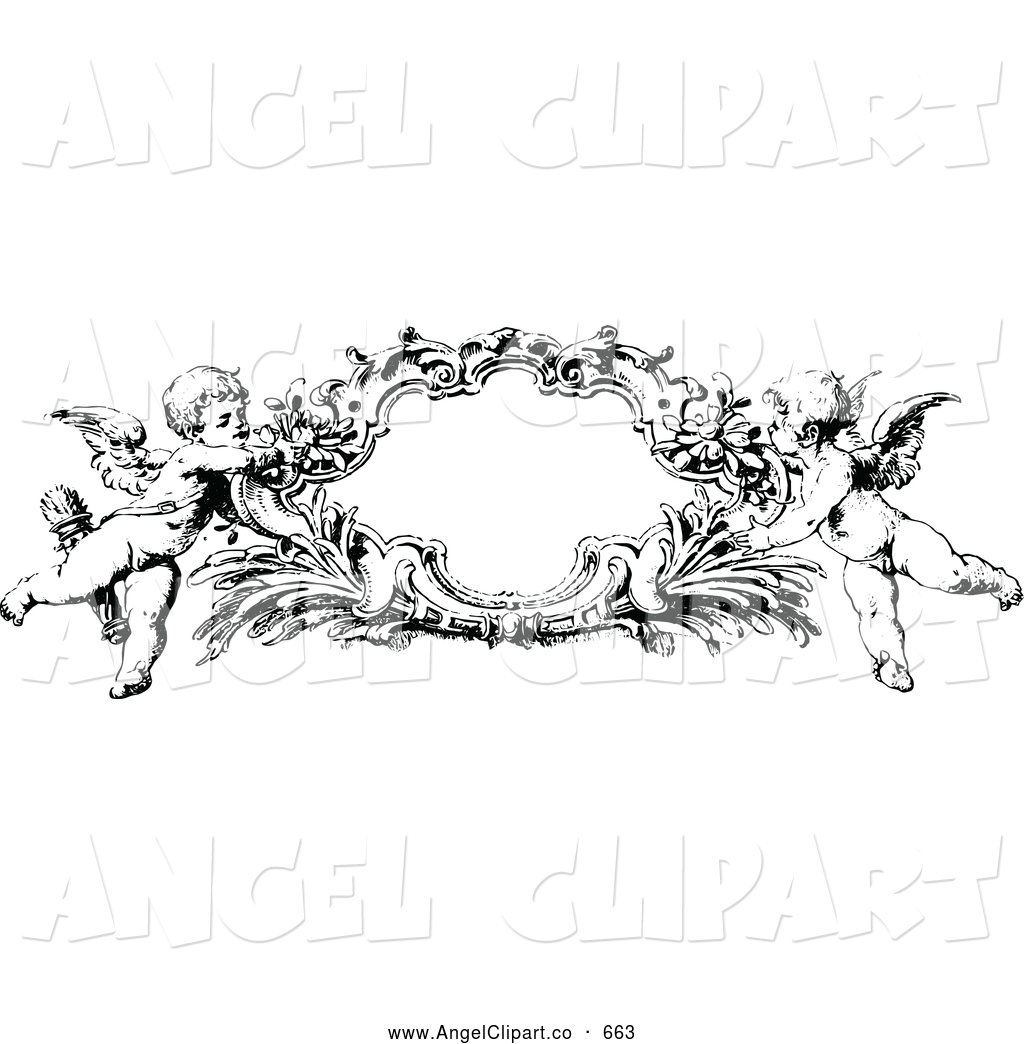 Art Of Black And White Angels Holding A Frame By Prawny Vintage    663