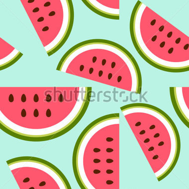Background Cute Seamless Pattern With Watermelon Wrapping Paper 50s    