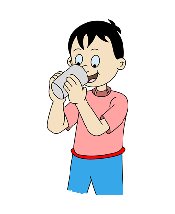 Child Drinking Agua Colouring Pages