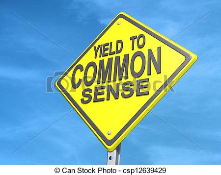 Clip Art Of Yield To Common Sense Sign   A Yield Road Sign With Yield    