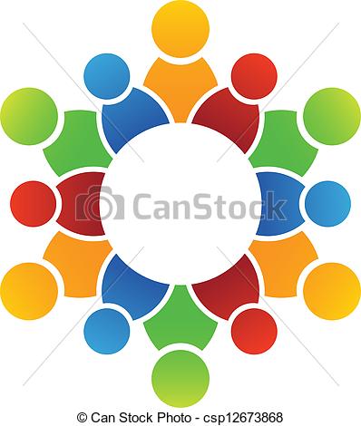 Clip Art Vector Of Family Circle   Group Of Family Members Around A    
