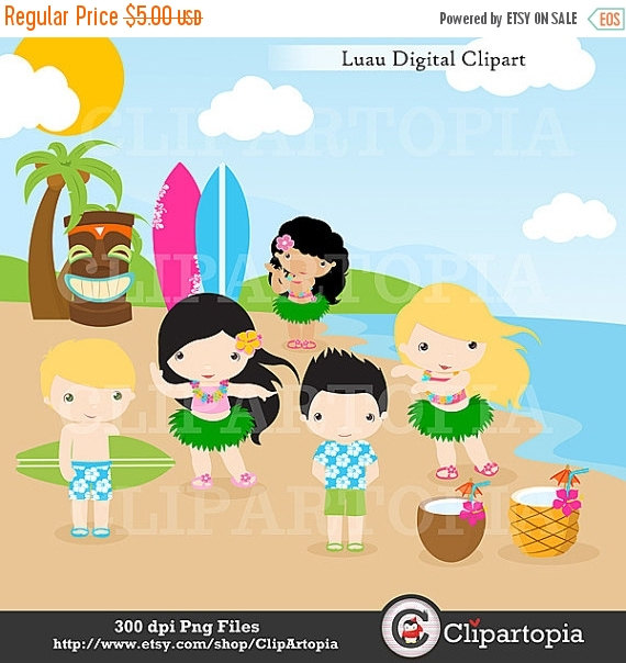 Clipart   Hawaii Clipart   Hula Girl Clipart   Aloha Clipart  Tiki