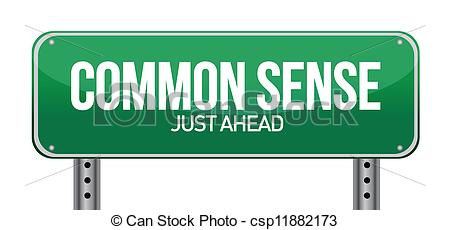 Common Sense Just Ahead Illustration Design Over A White Background