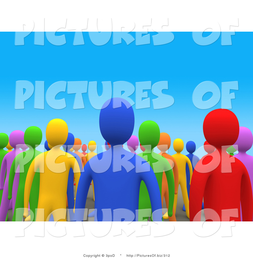 Crowd Of People Clipart Clipart Of A 3d Crowd Of Colorful People By