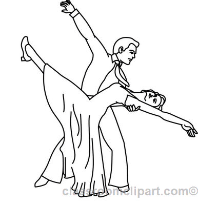 Dance   Dancer Couple Ballrroom Outline   Classroom Clipart