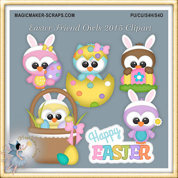 Easter Owl Clipart Easter Friends Owl Von Magicmakerscraps Auf Etsy