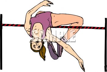 Female Athlete Performing A High Jump Clip Art   Royalty Free Clipart    