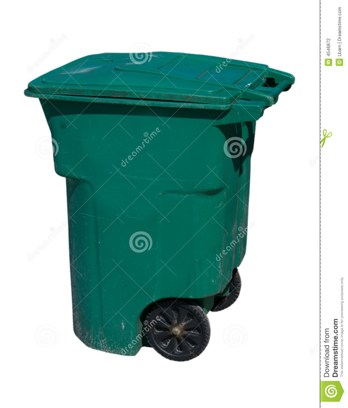 Large Green Wheeled Trash Can On White Mr No Pr No 3 1000 7