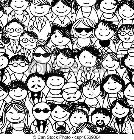 Pattern With People Crowd For Your Design Csp16509064   Search Clipart